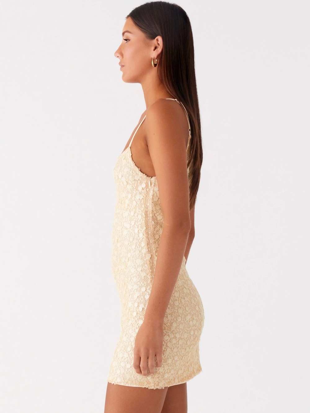 Peppermayo Cream Lace Mini Slip Dress - Picture 2 of 6